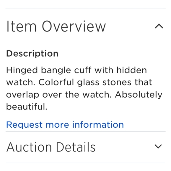 Antique Bangle watch with glass stones.